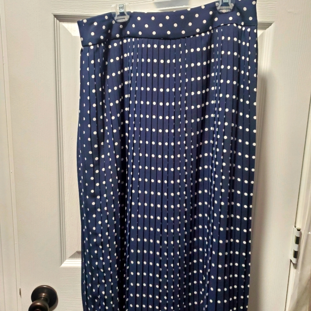 J Crew pleated polka dot skirt